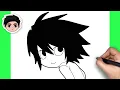 How To Draw L Chibi Death Note - Easy Step By Step Tutorial