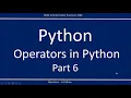 Python Tutorial in Hindi CBSE XI Informatics Practices Operators in Python