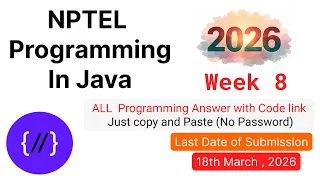 NPTEL Programming in Java Week 8 All Programming Solutions Code Link 2026