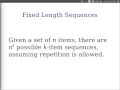 Fixed Length Sequences Statistics Examples 2