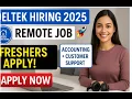 Deltek Hiring 2025 Accounting Customer Support Analyst Remote Job Freshers Experienced Apply