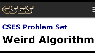 Weird Algorithm CSES Problem Set Introductory Algorithm