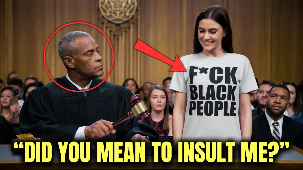 Outline Video Defendant Wears a "F*CK Black People" Shirt to Court, What The Black Judge Does to Her Is Shocking!