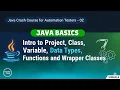 Java Crash course 02 Project Class Variable Data Types Functions Wrapper Classes Sinhala