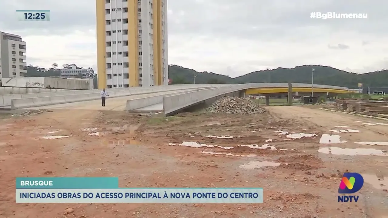 Iniciadas obras do acesso principal à nova ponte do Centro de Brusque