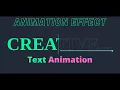 CSS Creative Text Animation Effects Amazing Animated Text using Html CSS