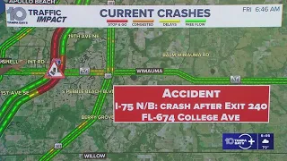 Traffic Alert Part of road closed after crash on I-75