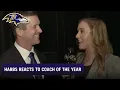 John Harbaugh Reacts to Being Named Coach of the Year Baltimore Ravens