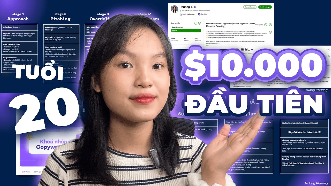 Outline Video Cách mình kiếm $10.000 online khi là sinh viên, bạn cũng có thể làm giống mình