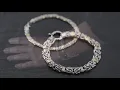Ross-Simons Sterling Silver and 14kt Yellow Gold Byzantine Station Bracelet