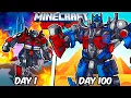 Download Lagu I Survived 100 Days as OPTIMUS PRIME in Hardcore Minecraft!
