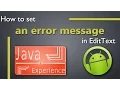 Android Setting an error message in EditText