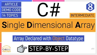 C Single Dimensional Array Array Declared with Object Datatype Object Datatype