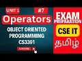 Operators in Java Object Oriented Programming CS3391 Unit 1 Concepts
