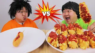 부자😋vs😭거지 먹방 🌮감자핫도그🌭 hotdog mukbang