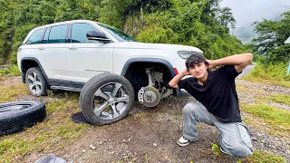 New car ka tyre fat gaya jungle me , fass gaye 🥲