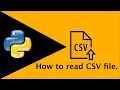 How to read CSV file using python3 6