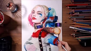 suicide squad harley quinn margot robbie speed drawing