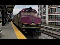 MBTA Line Train Worcester Union Station to Boston South Station Ride on