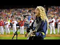 Taylor Swift sings the National Anthem before 2008 World Series Game 3