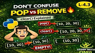 Python List Methods pop vs remove vs clear Explained L-4 3 Learn With Omii