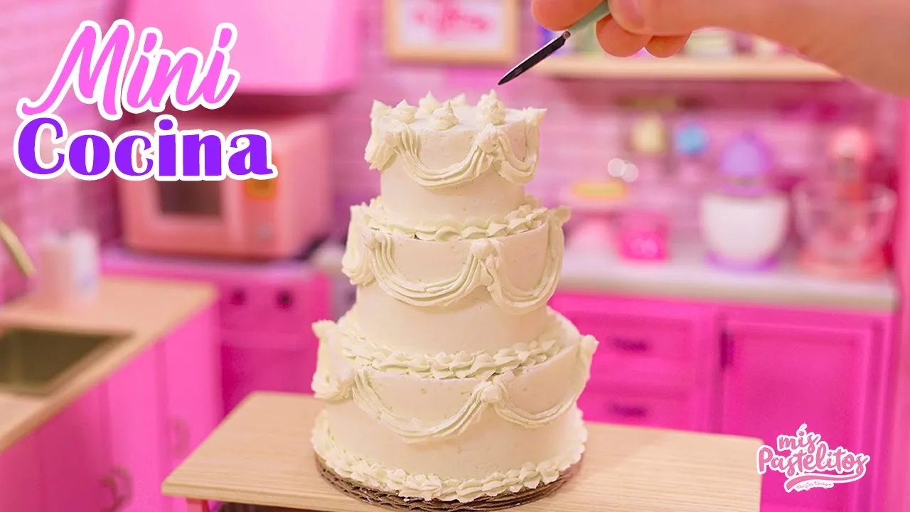 PASTEL DE BODAS MINIATURA EN COCINA MINIATURA DE 3 PISOS   ZOOTOPIA   MIS PASTELITOS