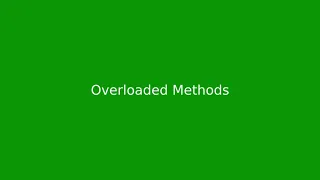 Chapter 4 Overloaded Methods