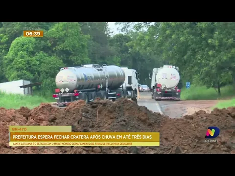 Cratera na BR-470, em Indaial, deve ser fechada nos próximos dias