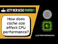 Cache Memory 1 2 OCR GCSE Computer Science J277