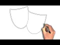 happy and sad face mask How to Draw Comedy and Tragedy Masks Step-by-Step Guide