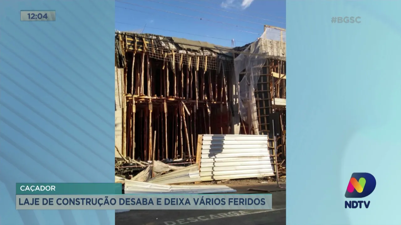 Laje de construção desaba em caçador