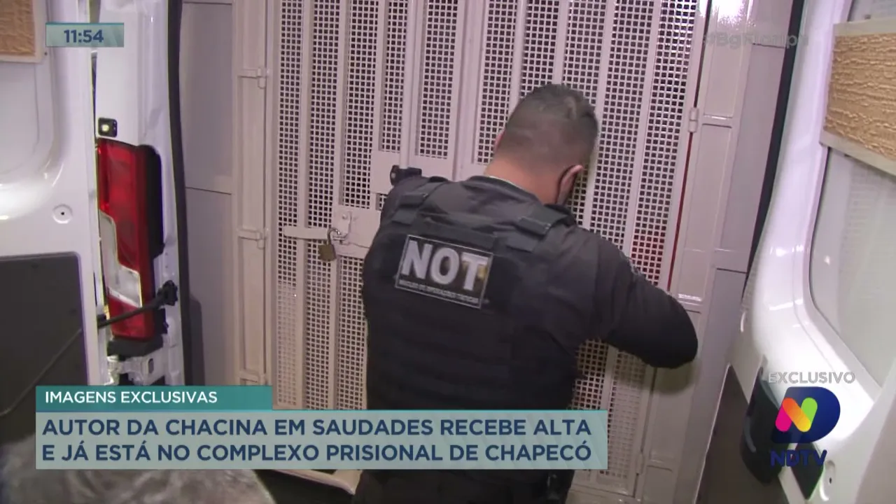 Autor da chacina em Saudades recebe alta e já está no Complexo Prisional de Chapecó