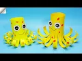 Easy paper toys to make Paper octopus Easy paper crafts