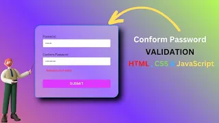 Confirm Password Validation Using JavaScript HTML CSS javascript With Source Code