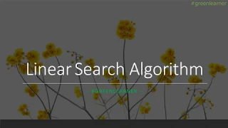 Searching Algorithm Linear Search Algorithm Linear Search implementation in java