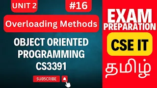 Overloading Methods in OOPS Object Oriented Programming Unit 2 CS3391 Anna University Syllabus