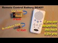 Dead battery Use a 9V battery instead of 12V A23 battery in ceiling fan light remote control