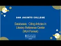 Databases Citing Articles in Literary Reference Center MLA Format
