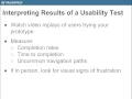 Usability Tests Interpreting results