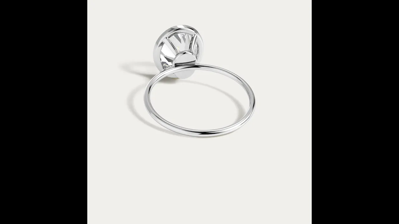 Sophia丨3CT Oval Cut Lab-Grown Diamond Bezel Engagement Ring in 14K Gold/Platinum