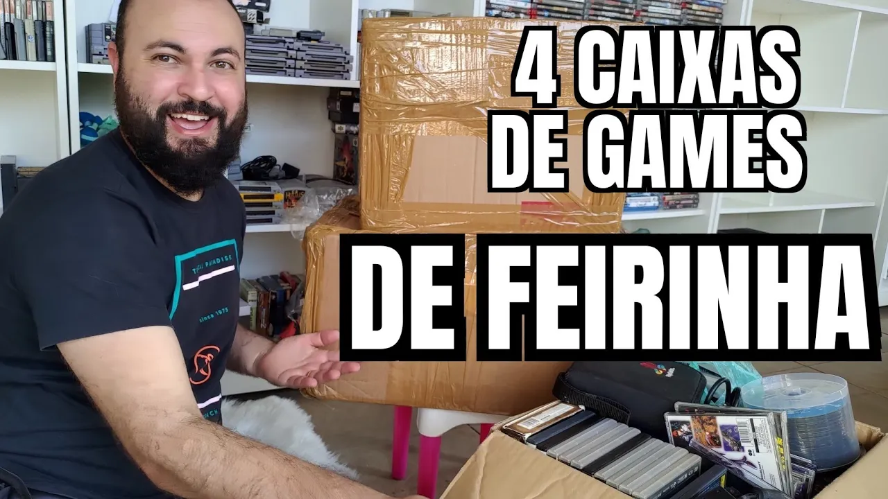 Caixa de Games de fornecedores com jogos de feirinha