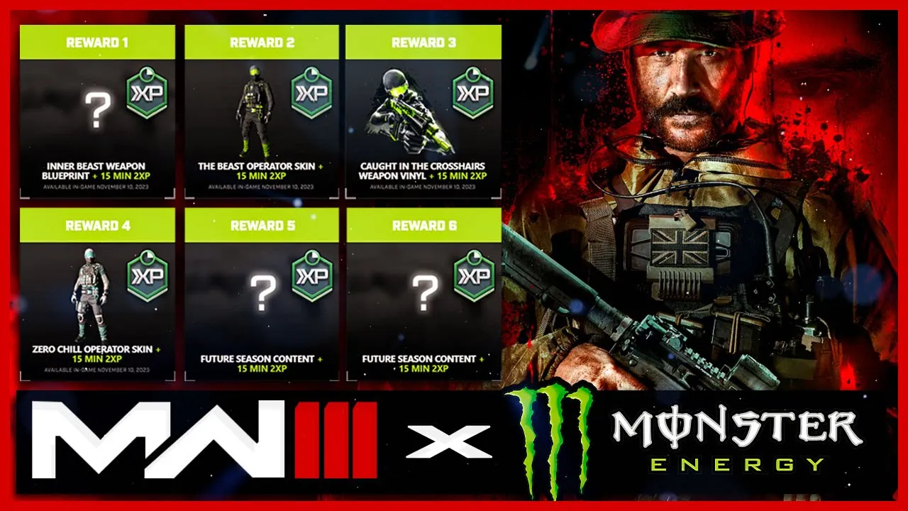MW3 Monster Energy Skins & Blueprint Rewards! (Monster Energy X Modern Warfare 3 Promo Rewards)