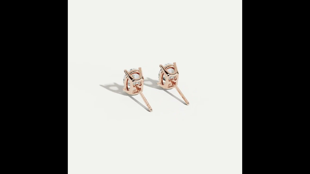 Oval Lab-Grown Diamond Solitaire Stud Earrings