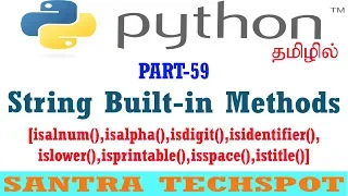 Python Beginners Tutorial Built-in Strings Method in Python Tamil - II