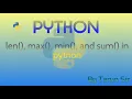 max min sum and len functions