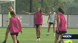 Racing Louisville s Nadia Nadim accepts the challenge in the Derby City