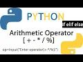 Python program for Arithmetic operator that read two number