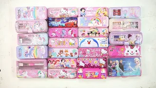 back to school shopping unicorn stationery collection 😘 geometry,hello kitty,pencil box,sharpener