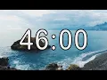 46 minute timer with Calm and Soft Music and sea wave cinematic background