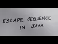 ESCAPE SEQUENCE IN JAVA ICSE COMPUTER CLASS 10